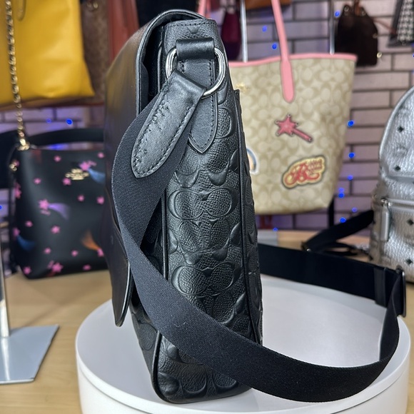 💥COACH - Houston Map Bag In Signature Leather - S0647 - Picture 7 of 14